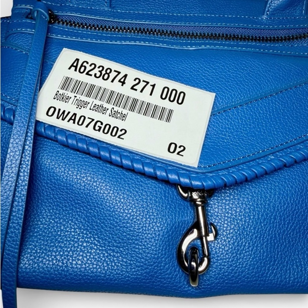Botkier Trigger Satchel Cobalt Blue Genuine Leather Shoulder Bag - Picture 5 of 6
